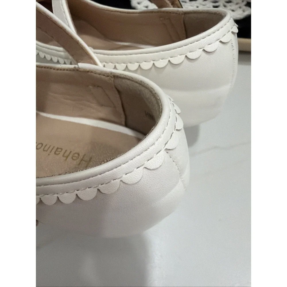 Hehainom Little Girls Emily Strap Mary Jane Shoe Bow Rhinestone‎ Heart 12 White